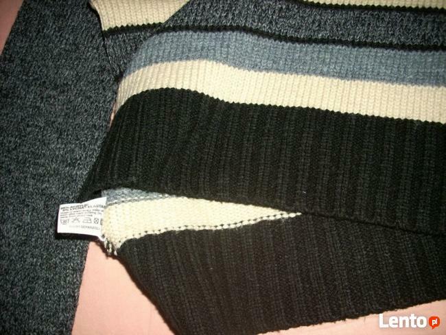 SZary Ciepły Sweter z Golfem Szerszym J Nowy 36