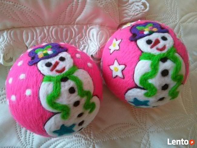 BOMBKI z filcu ręcznie wykonane - krecik, bałwanek, kot
