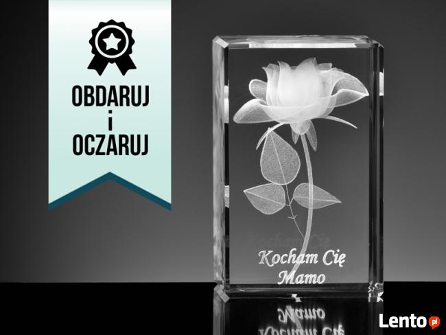 Róża 3D Kocham Cię Mamo na podstawce - prezent dla Mamy