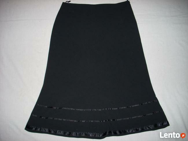 Czarna Spódnica Elegancka Ozdobiona j Nowa 42 XL