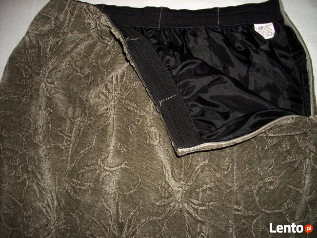 Długa Spódnica Khaki Welur 42 XL 40