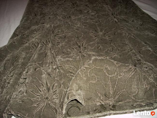 Długa Spódnica Khaki Welur 42 XL 40