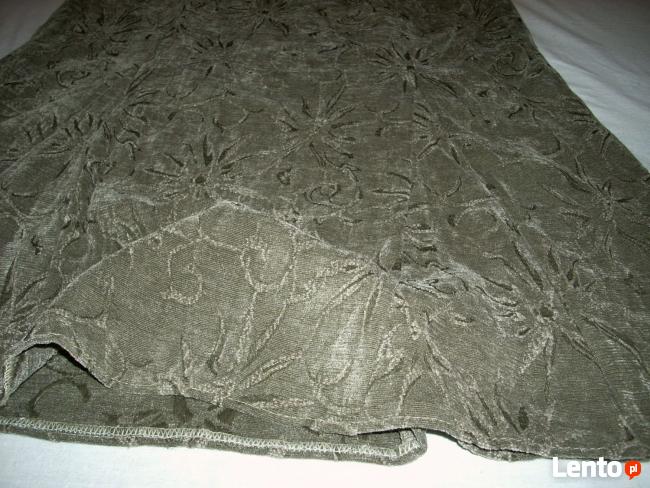 Długa Spódnica Khaki Welur 42 XL 40