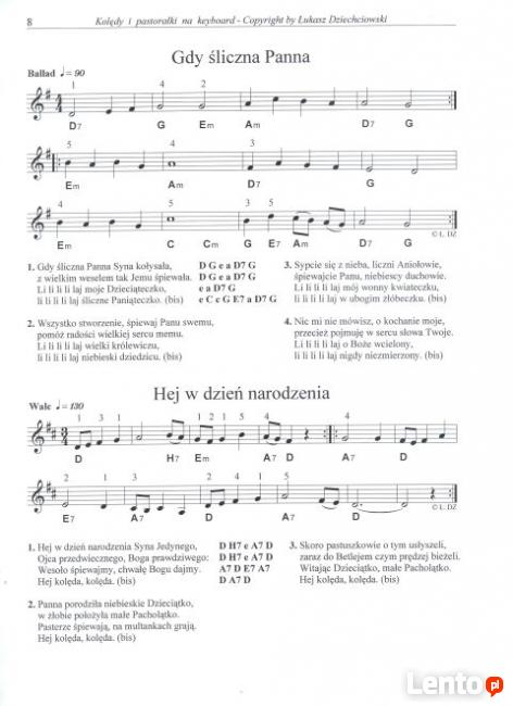 Kolędy na keyboard, gitarę - nuty 60 kolęd, nowe, łatwe HIT