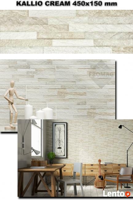 KALLIO płytki scienne ŁUPEK tar RUST terra CREAM FROMAG