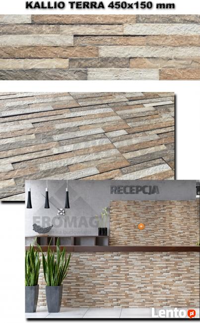 PŁYTKI ŚCIENNE KALLIO tar rust CREAM klinkier łupek FROMAG