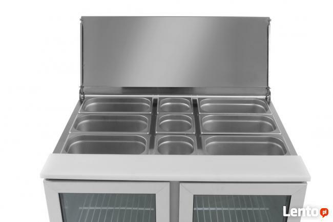 Dwudrzwiowy stół chłodniczy z uchylną pokrywą Hendi