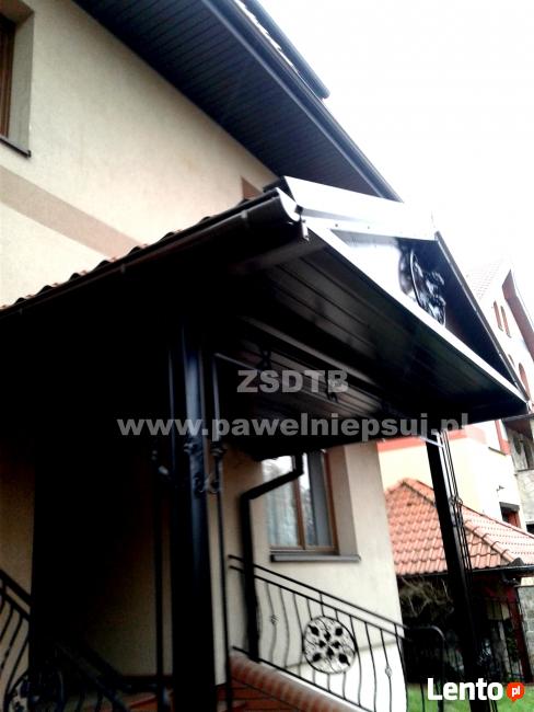 Daszek nad schodami, zadaszenie schodów, daszek ozdobny.