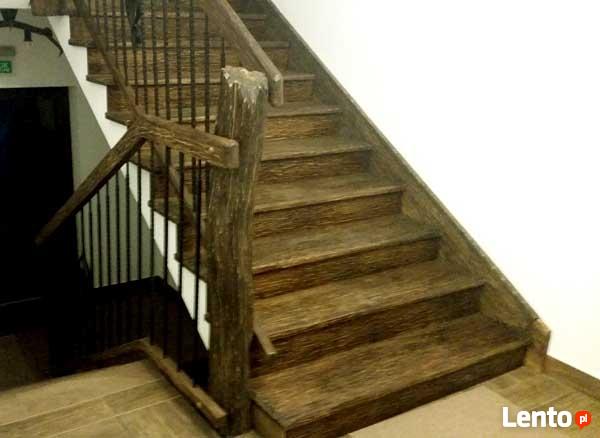 Schody - rustykalne, postarzane, rzeźbione