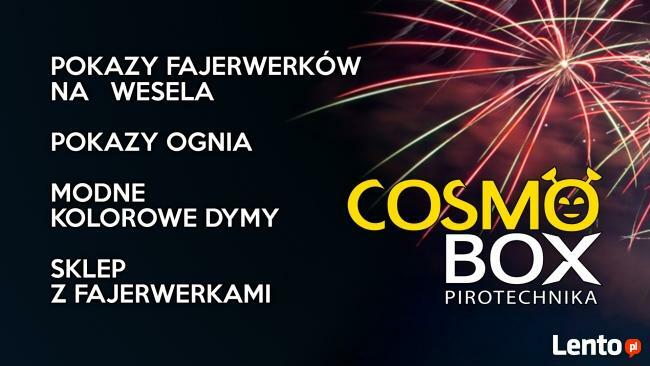 Pokazy pirotechniczne, sprzedaż fajerwerków. Cosmobox Konin