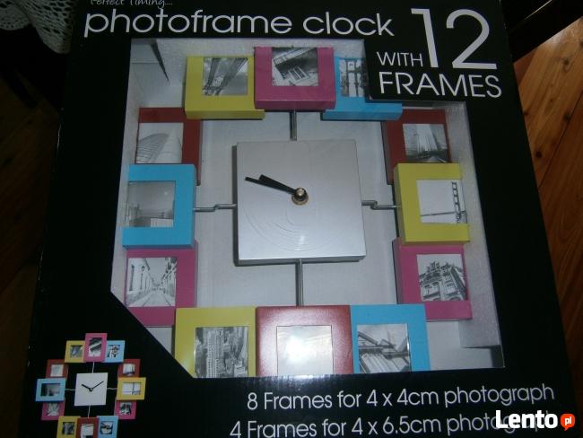 Zegar PHOTOFRAME z 12 ramkami foto