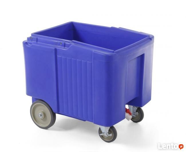 Termoizolacyjny pojemnik do transportu lodu kółka kranik
