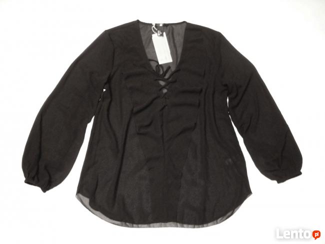 H&M Sznurowana Koszula Falbanka NOWA 40 L