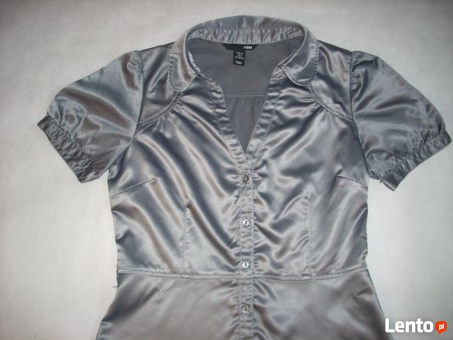 H&M koszula Elegancka Szara Satyna j NOWA 38 M