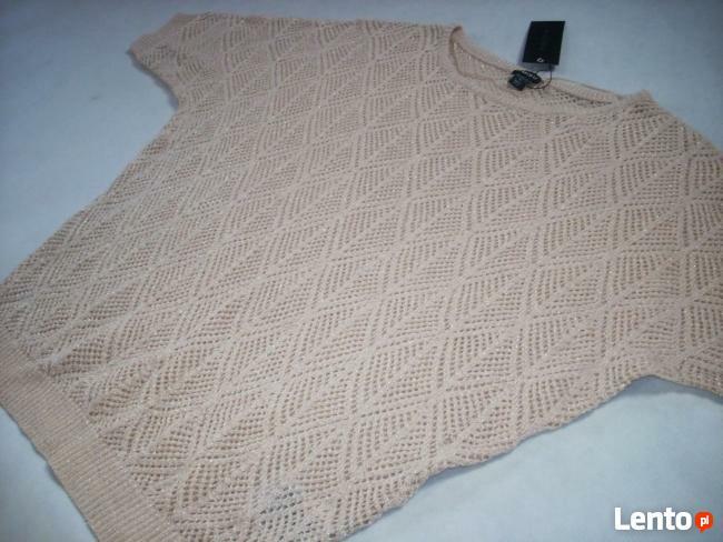 AMISU Sweterek Ażurowy Złota Nić NOWY 42 44