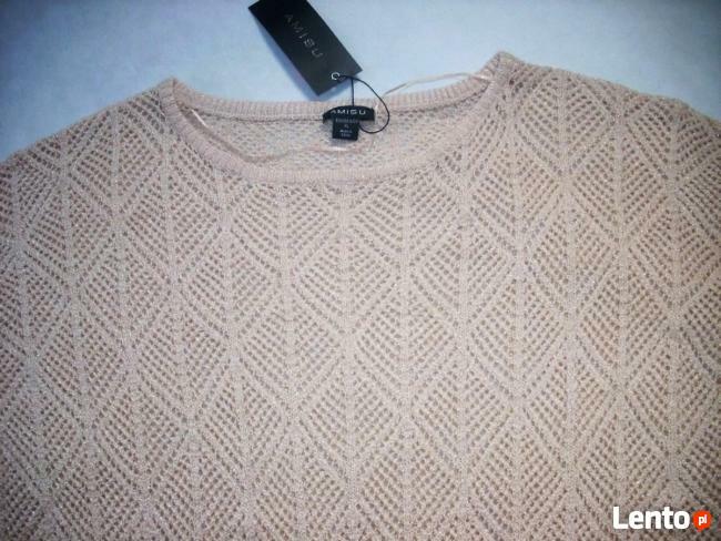 AMISU Sweterek Ażurowy Złota Nić NOWY 42 44