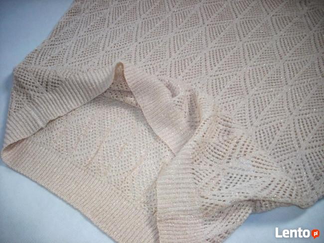 AMISU Sweterek Ażurowy Złota Nić NOWY 42 44