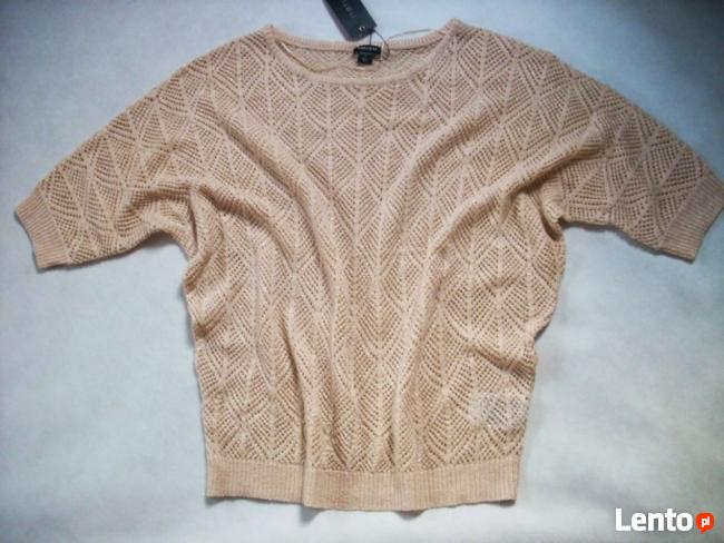 AMISU Sweterek Ażurowy Złota Nić NOWY 42 44