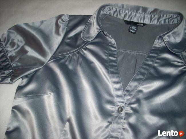 H&M koszula Elegancka Szara Satyna j NOWA 38 M