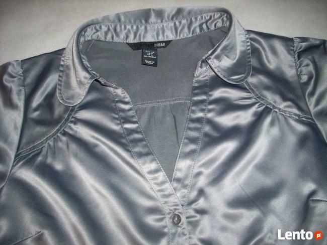 H&M koszula Elegancka Szara Satyna j NOWA 38 M