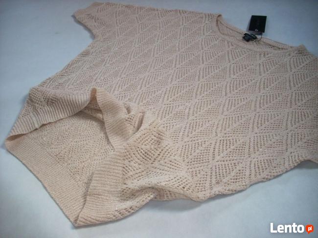 AMISU Sweterek Ażurowy Złota Nić NOWY 42 44