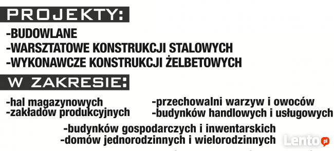 Projekty budowlane wykonawcze warsztatowe Konstruktor