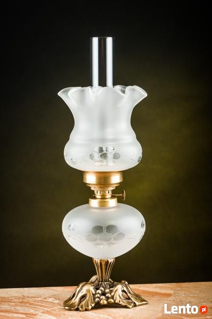 Lampa naftowa- mosiądz i szkło L-118