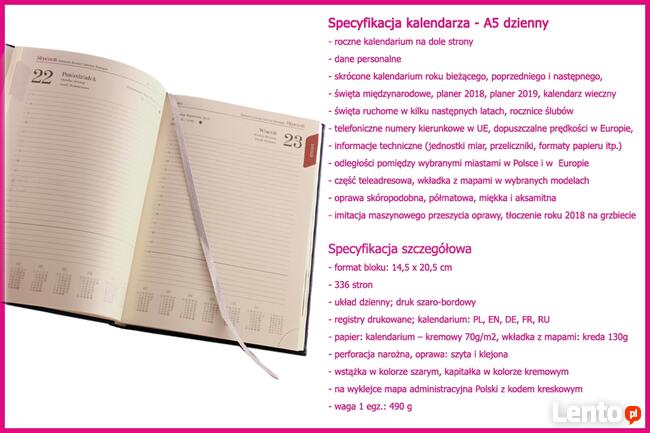 Kalendarze Terminarze 2026 książkowe z Twoim napisem, logo