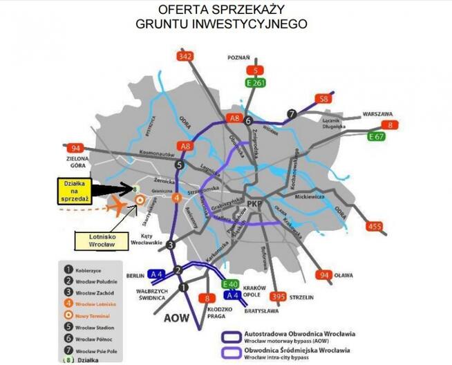 DZIAŁKA INWESTYCYJNA OBOK LOTNISKA WROCŁAW-STARACHOWICE