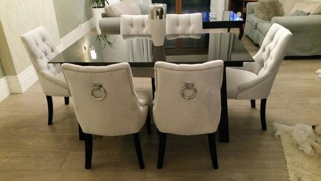 Krzesło z kołatką pikowane tapicerowane wygodne nowe produce