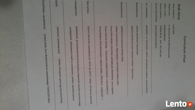 tapicerd duze doswiadczenie