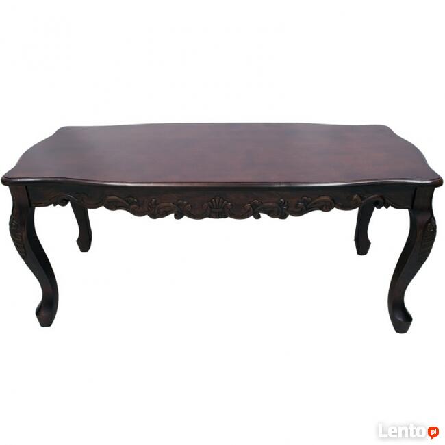 drewniany rzeźbiony stolik kawowy ława w stylu klasycznym