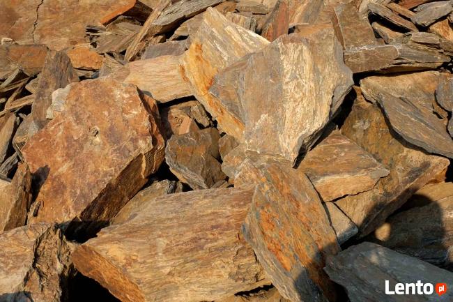 Kamień ogrodowy - kamień surowy średni, łupek naturalny