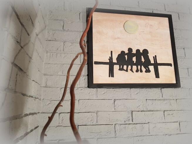 OBRAZ WYCINANY Z DREWNA 3D DZIECI NOWOŚĆ W POLSCE UNIKAT