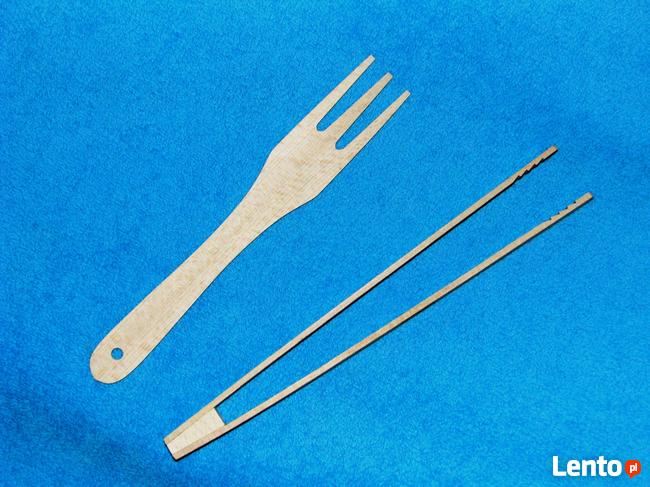 Sztućce do grilla drewniane sztućce kuchenne szczypce