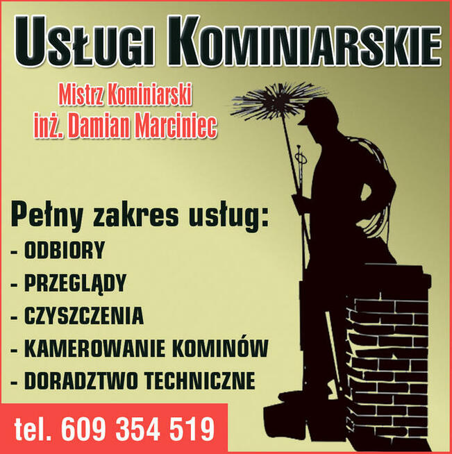 CZYSZCZENIE KOMINIARZ ODBIÓR PRZEGLĄD KOMIN GŁOGÓW MŁP