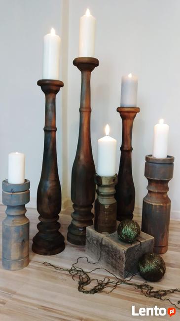 Świecznik drewniany toczony ręcznie