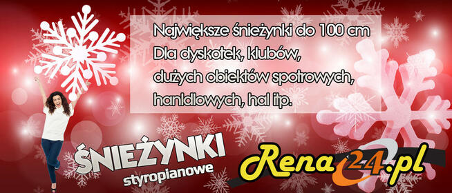 Gwiazdki, śnieżynki styropianowe, dekoracje świąteczne-49cm