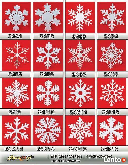 Gwiazdki, śnieżynki styropianowe, dekoracje świąteczne-49cm