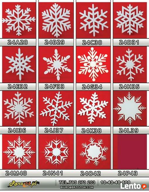 Gwiazdki, śnieżynki styropianowe, dekoracje świąteczne-49cm