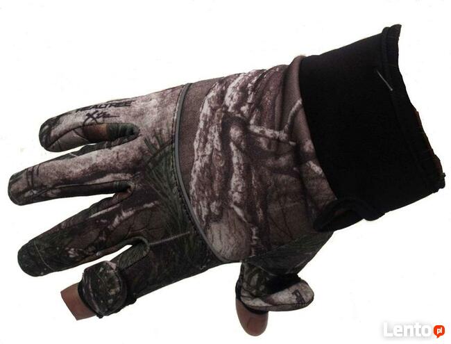 Rękawice strzeleckie softshell w kamuflażu REAL