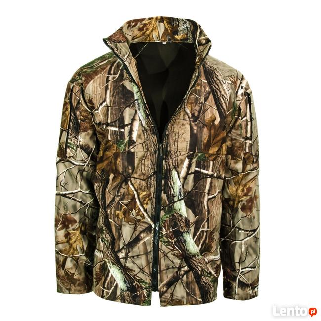 Kurtka myśliwska przejściowa softshell kamuflaż