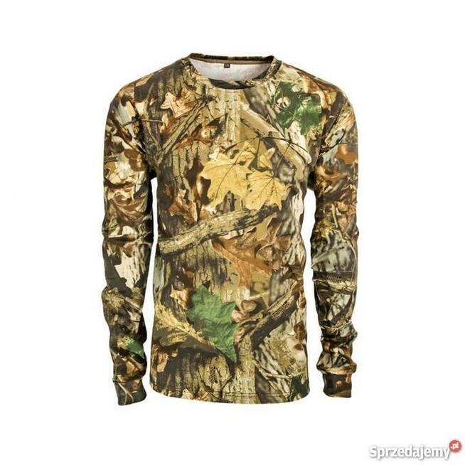 T-shirt z długim rękawem kamuflaż leśny