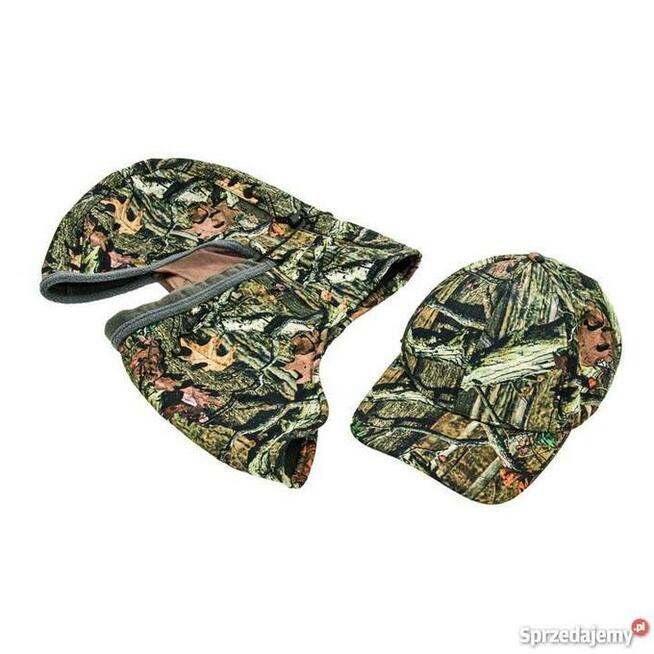 Kominiarka myśliwska z daszkiem kamuflaż leśny zielony