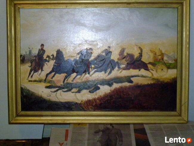 obraz olejny Szarża