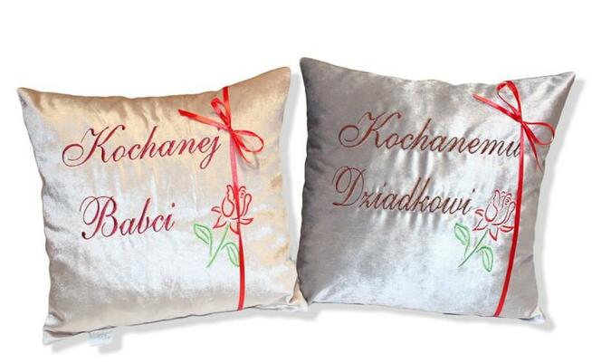 Poduszka Prezent dla Babci i Dziadka DZIEŃ BABCI z Haftem