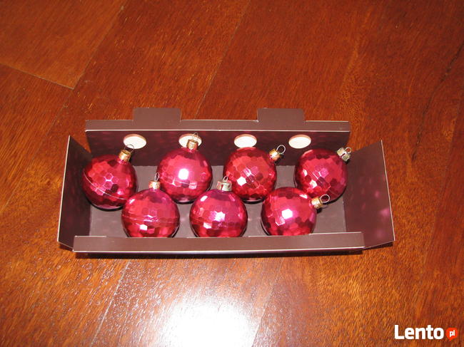 Malinowe bombki choinkowe – wzór plastry miodu – ozdoby na c