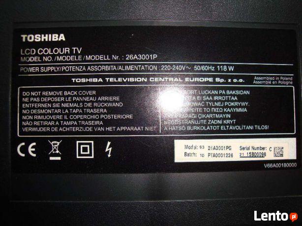 TOSHIBA REGZA 26 cali,model 26A3001P-raczej na części !