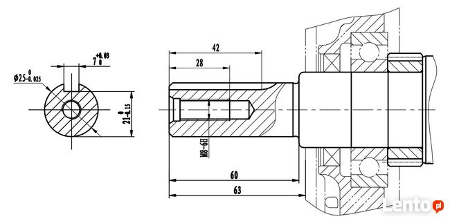 Silnik benzynowy z reduktorem WM190FE-L 16 KM, 25mm wałek