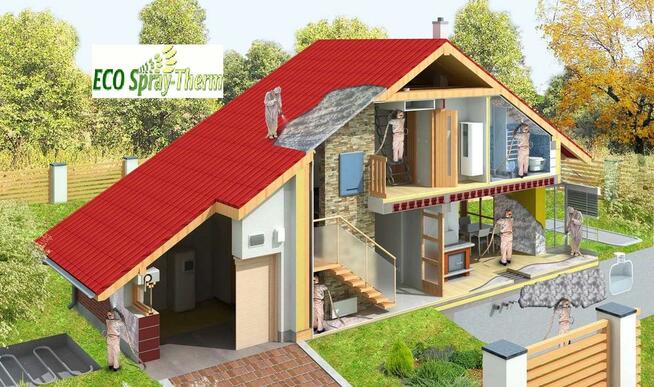 Ocieplenie poddasza dachu pianka PUR